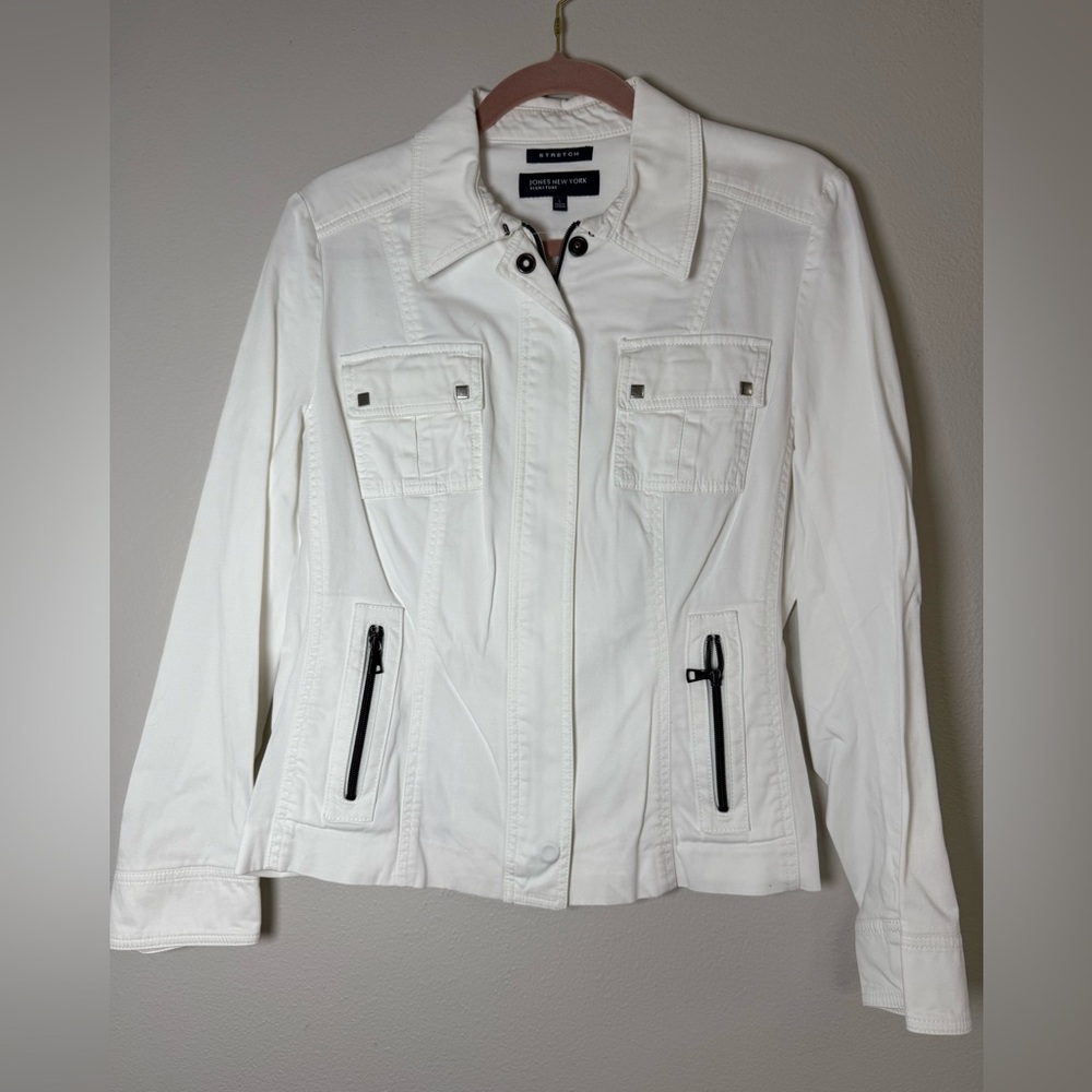 Jones New York Women's White Utility Jacket